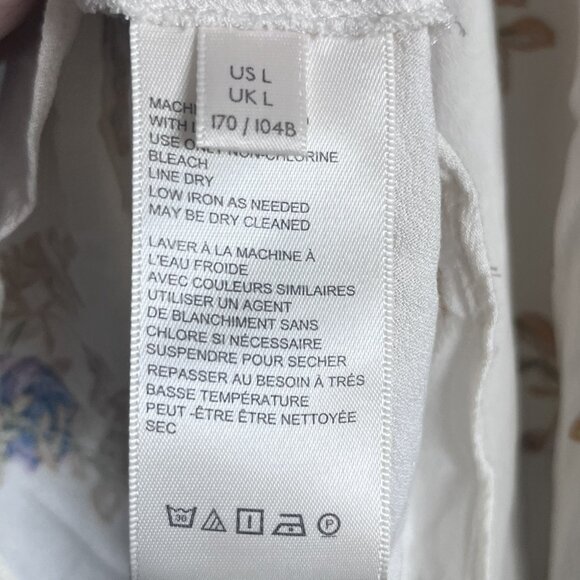 Free People Floral Mock Neck Mini Dress NWT L Ivory Cream Backless - Picture 12 of 15